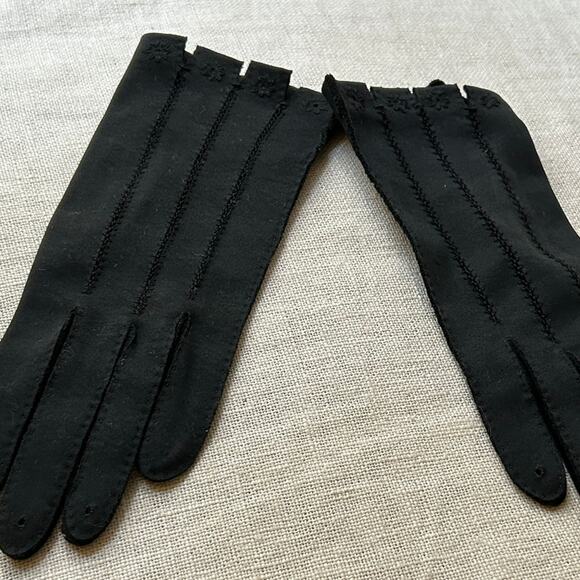 Vintage 1950s Handsewn Japanese Gloves in English Doublewoven Cotton – Size 6 - Picture 3 of 7
